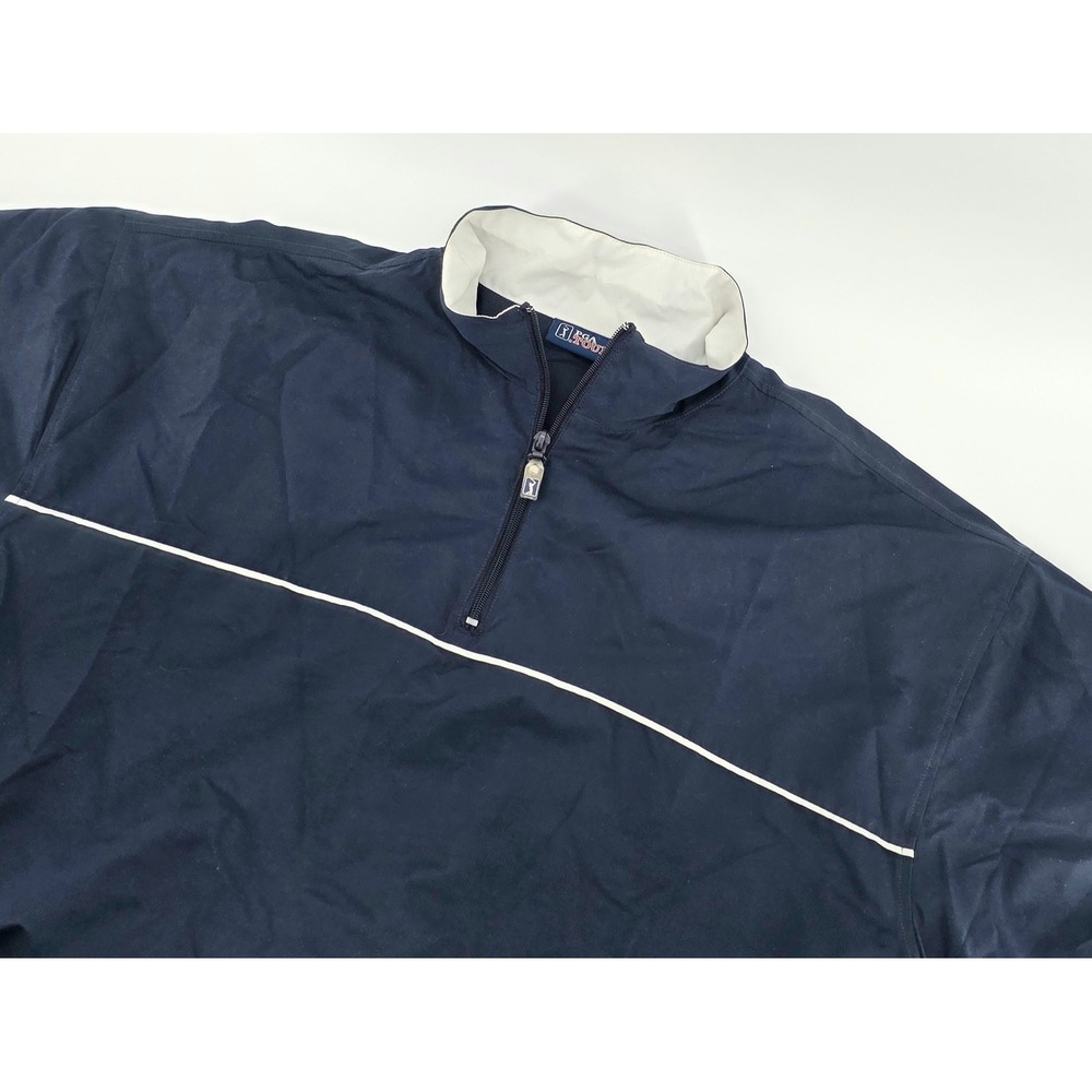 PGA TOUR Quarter Zip Short Sleeve Windbreaker Mens Size Large Gorpcore Navy Blue
